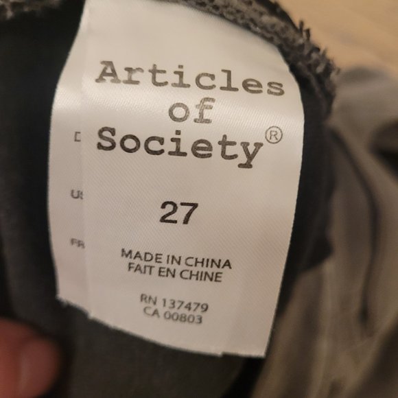 Articles Of Society Skinny Stretch Jeans  Distressed  27  Grayish Black - Picture 5 of 5